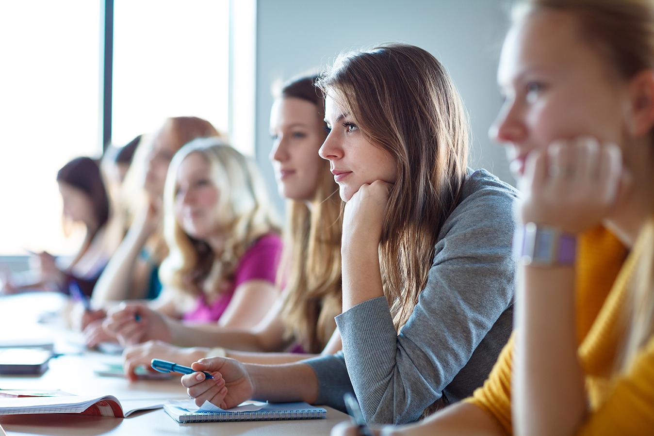 Image of students focused